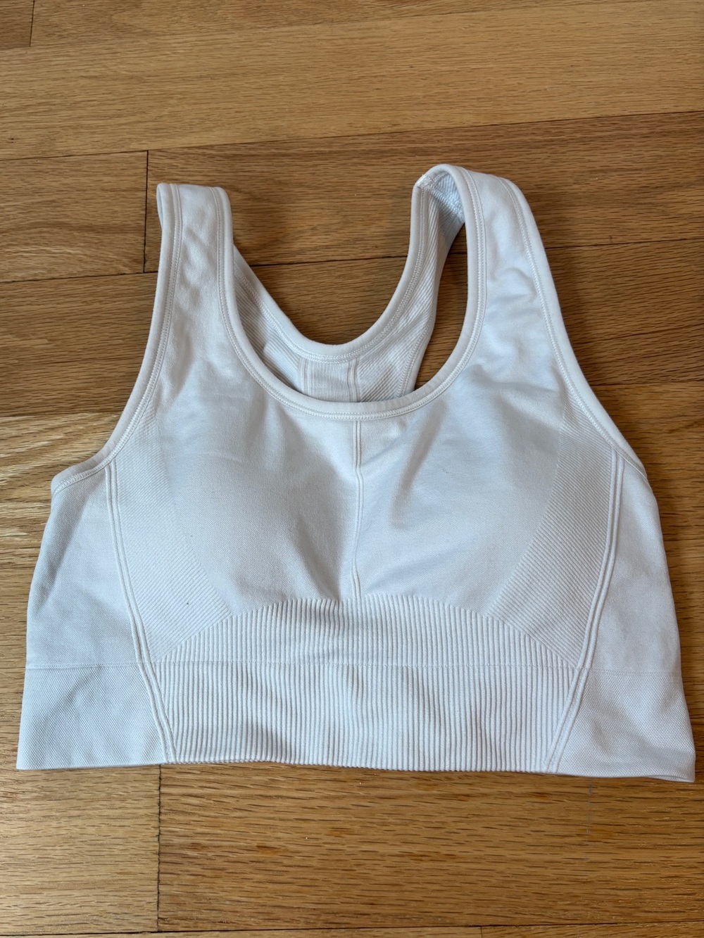 White Racerback Sports Bra with Removable Pads
